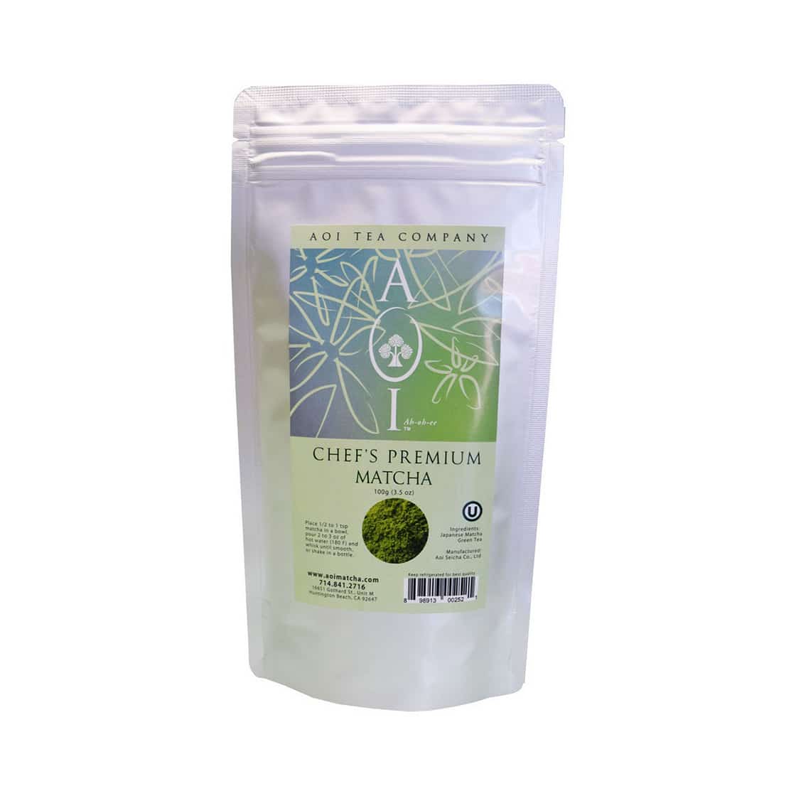 Chef’s Premium Matcha, 100g bag, 10 units/case